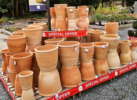 Stacked plant pot display